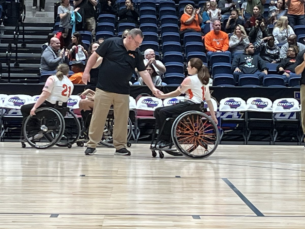 AdaptedSports's tweet photo. It's official - @HoustonCountySS Sharks win @AdaptedSports GA Interscholastic Wheelchair Basketball Varsity Finals 35-16 over @CCPSAthletics Eagles https://t.co/9p2fPIiNUF