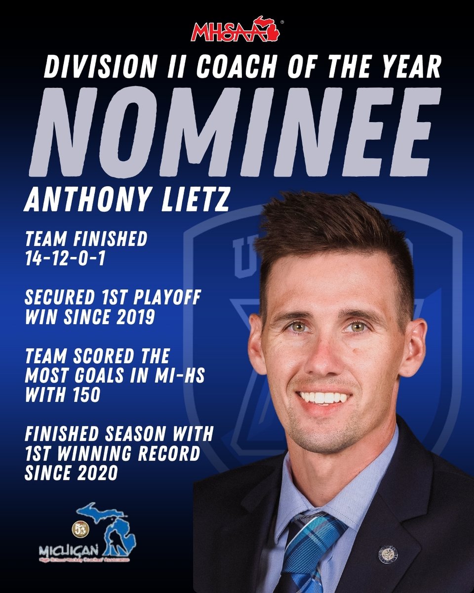 Congratulations to our Head Coach, Anthony Lietz on the nomination and all of the success this season!
