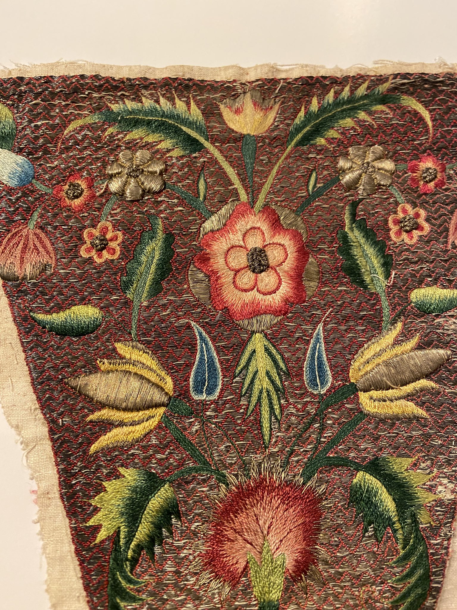 Witney Antiques on X: Here's a detail from an 18th-century stomacher, soon  to be framed behind museum glass by our professional framers. All of our  items are professionally conserved and framed using