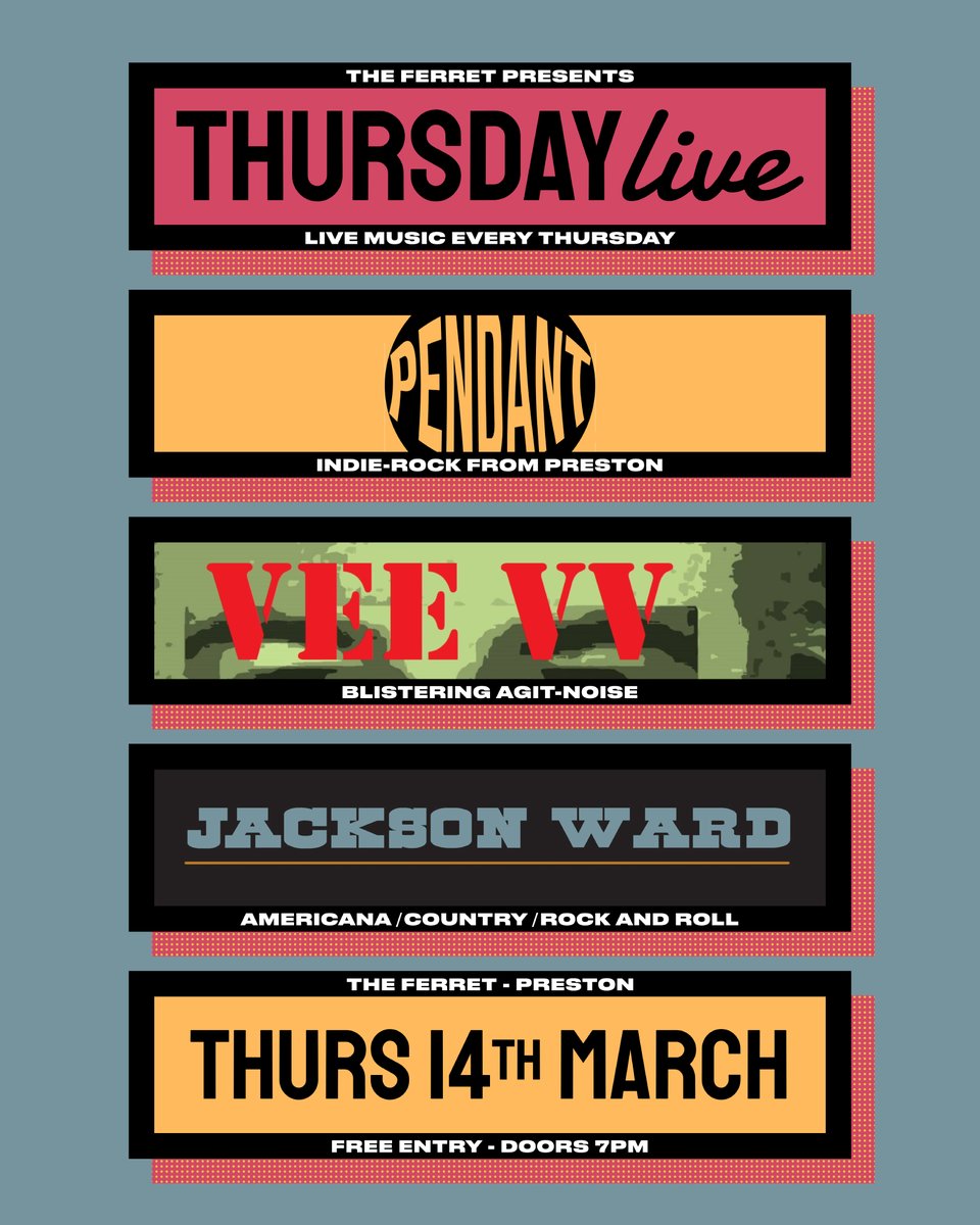 This coming Thursday at The Ferret Preston