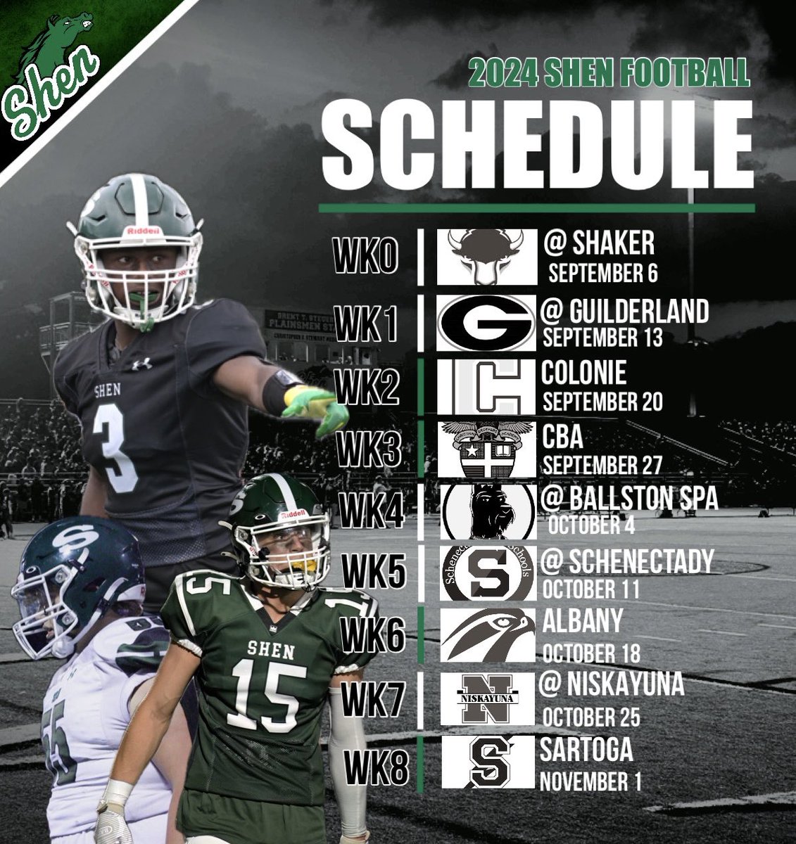 Shen Varsity Football schedule release #1%BetterTTD