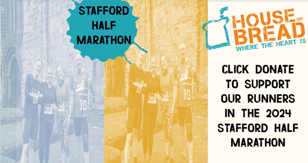 House of Bread QAVS (@hobstafford) on Twitter photo A week to go until the @staffordhalfmarathon and the <a href="/hobstafford/">House of Bread QAVS</a> running team are out and about training 🏃🏾🏃♂️If you want support us this is the link localgiving.org/Houseofbreadmo… Make a differance to the folk we support #vunerable #homeless 🙏🏾 A week to go until the @staffordhalfmarathon and the <a href="/hobstafford/">House of Bread QAVS</a> running team are out and about training 🏃🏾🏃♂️If you want support us this is the link localgiving.org/Houseofbreadmo… Make a differance to the folk we support #vunerable #homeless 🙏🏾