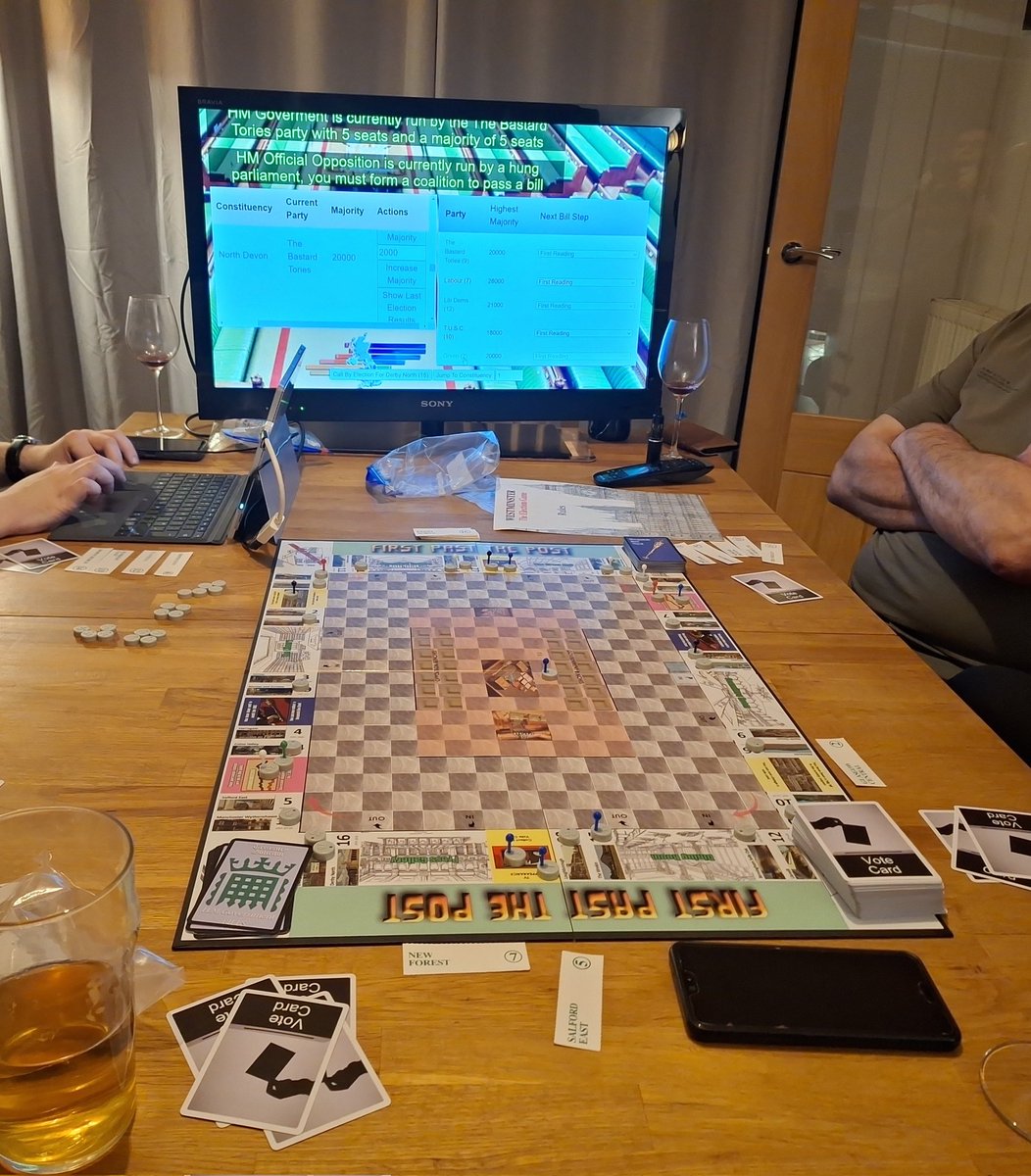Trialing a new game designed by the BIL&amp;FIL
Very fun game based on being the Government called First Past The Post 
UI tests and board tests commencing! #boardgame #TrialAndError #NewBoardGame #BetterGovernmentThanOurs