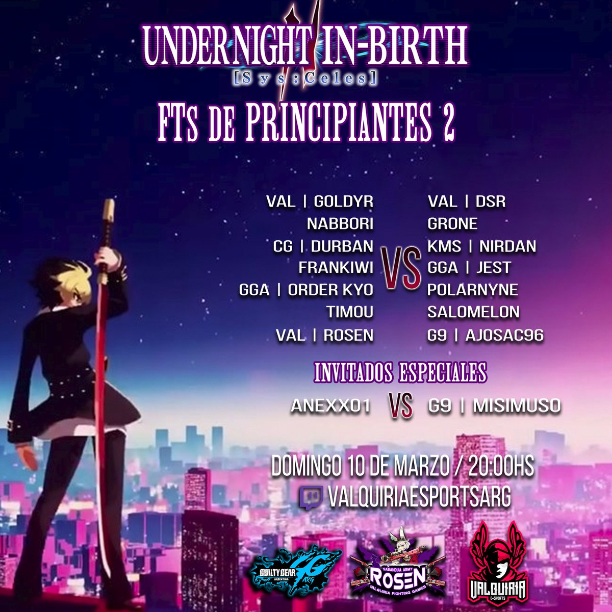 ⛩️FTs de Principiantes⛩️

Las puertas del coliseo se abren una vez más, esta vez para los más principiantes del nuevo #Uni2!!

Toda la información la puede encontrar debajo en nuestro flyer. Los esperamos!

🗓️Domingo 10/3
⏰20hs🇦🇷
📺twitch.tv/valquiriaespor…

#SomosValquiria
#FGC