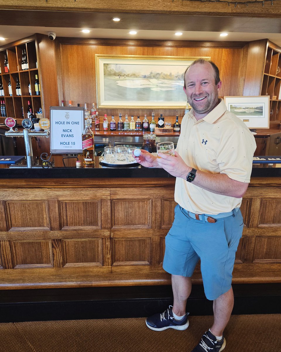 Congratulations to Nick Evans who had a hole in one on the 15th yesterday. #holeinone