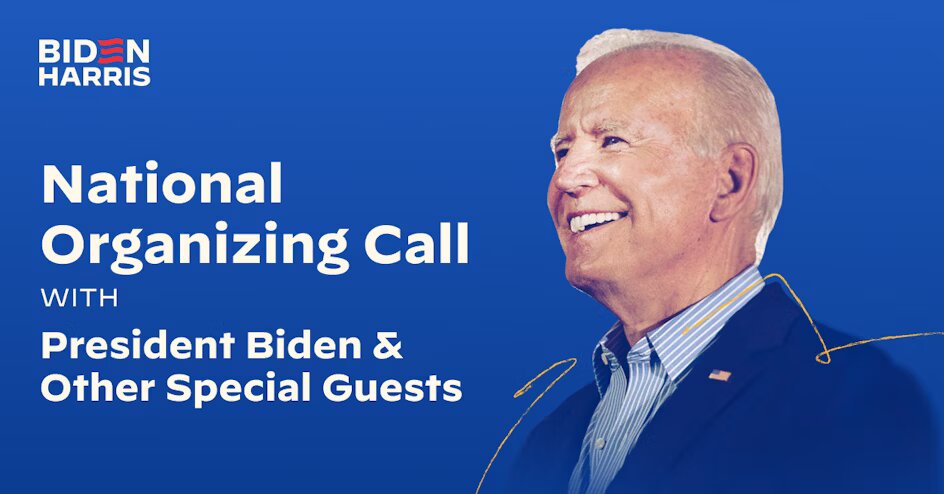 I'll be joining a conference call today with #JoeBiden, #KamalaHarris, #JillBiden, 
Second Gentleman #DougEmhoff, 
Campaign Manager #JulieChavezRodriguez, National Organizing Director #RoohiRustum, 
and other special guests for a national call.

But will they mention #Israel?