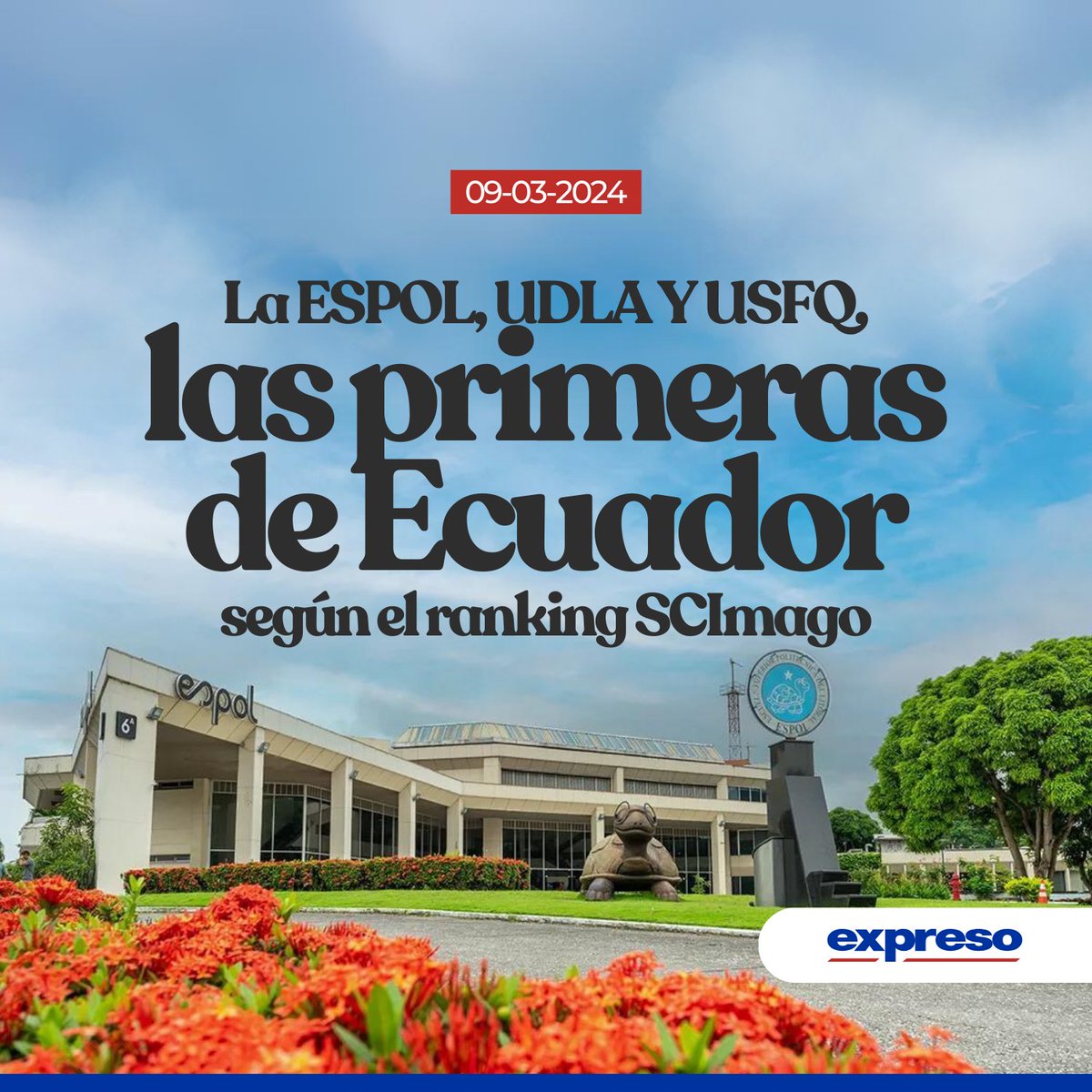 Expresoec's tweet image. Una universidad pública y dos particulares son las mejor ubicadas de Ecuador en la edición de marzo de 2024 del Ranking de Instituciones SCImago, un medidor que pone énfasis en la investigación e innovación.

Más 👉 bit.ly/3Vb4qHp