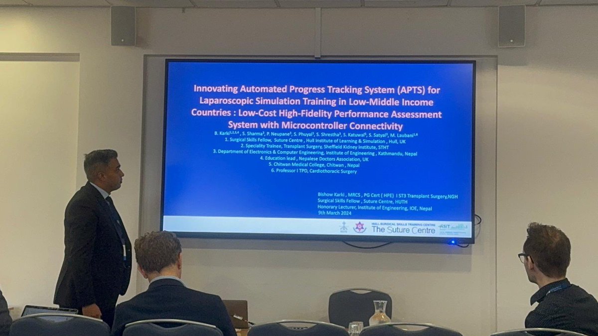 BishowBekhyat's tweet photo. Thanks @ASiTofficial for the opportunity to present our work  “Innovating Automated Progress Tracking System #APTS for laparoscopic Surgical Simulation Training in LMICs”
#InnovationSession
#ASiT2024 
#LaApSi 

👉Join us Tomorrow at the ASiT x Transplant Surgery Course 🚀 https://t.co/H0kYnJnqZX
