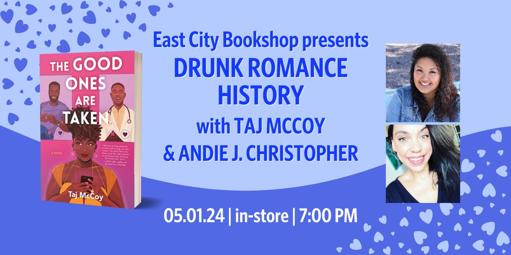 Raise a glass if you are also ready for another round of Drunk Romance History 🙋‍♀️🍷 5/1 at 7pm in the store with Taj McCoy and Andie J. Christopher! sign up below! eventbrite.com/e/in-store-eve…