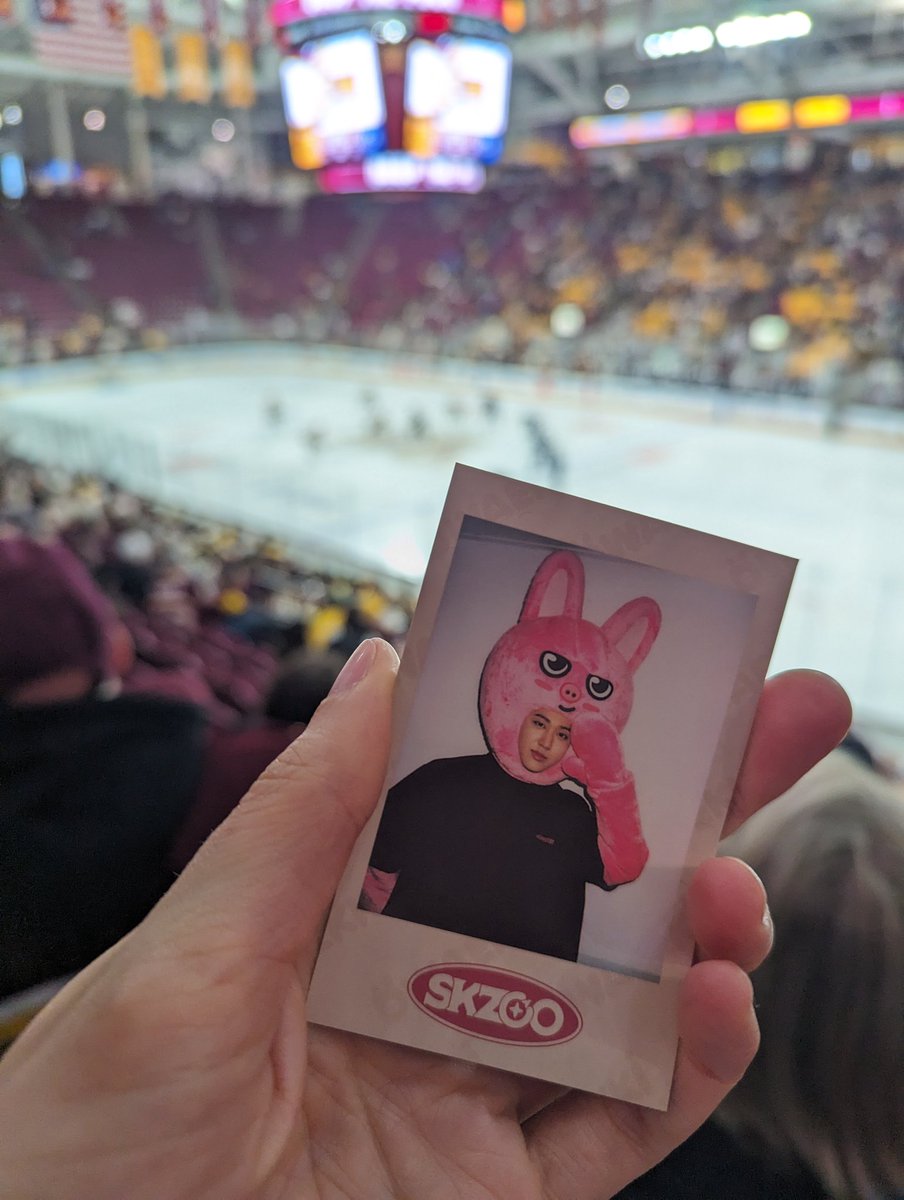 eupheyz's tweet photo. I brought my dwaekki photo card as a joke to the game and we not only killed a 3 on 5 penalty but also scored twice already ??? hello ???????? https://t.co/OpY5Dv5kKt