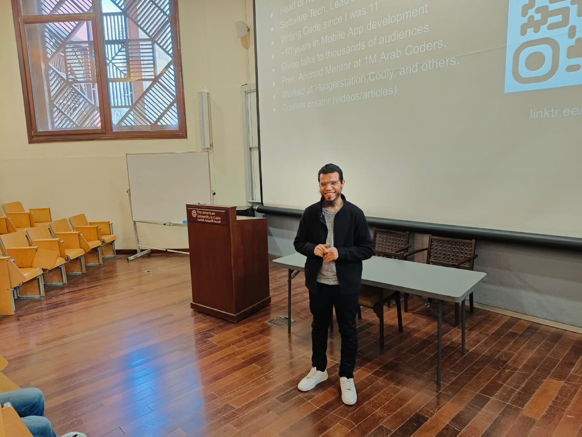 AhmedNMahran's tweet image. During My #Compose everywhere session on Feb.16.2024 at #SolutionChallenge at the American University in Cairo, Talked about #crossplatform #programming, #ComposeMultiplatform #JetpackCompose #KMP #KotlinMultiplatform