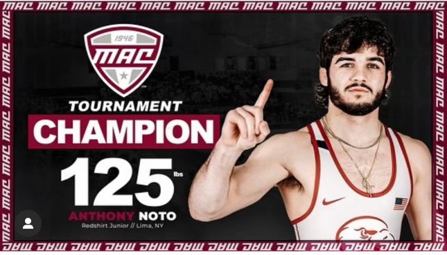 HFLCSDAthletics's tweet photo. Congratulations @AnthonyNoto6 ! 3x MAC champion!! @HFLwrestling https://t.co/GxZsGrmQTu