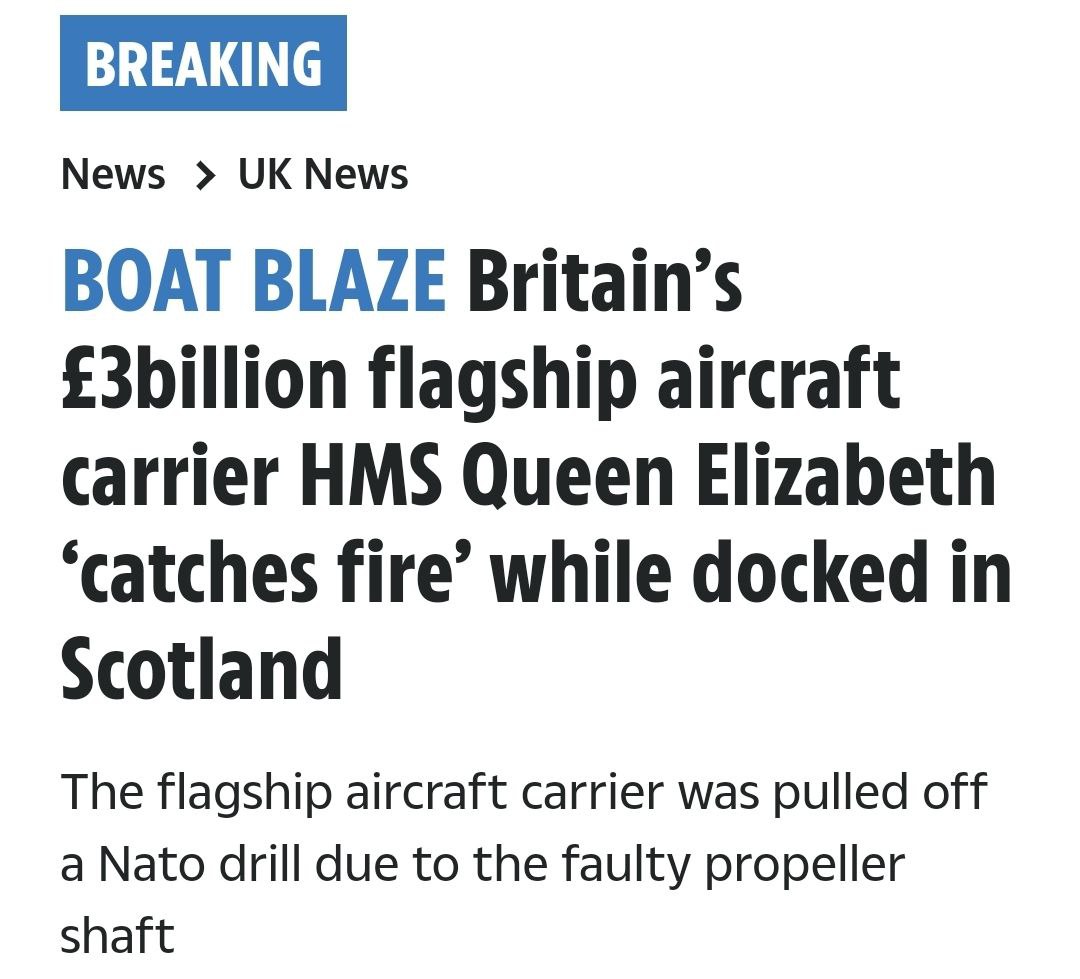 The British laughed at every Russian ship sank in Ukraine, yet they lost an aircraft carrier against no one.

#BritishNavy #UK #Ukraine #UkraineRussiaWar
