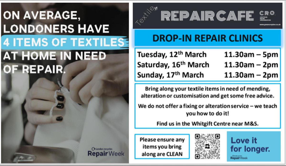 #Croydon #RepairWeekLDN this coming week. Get involved.