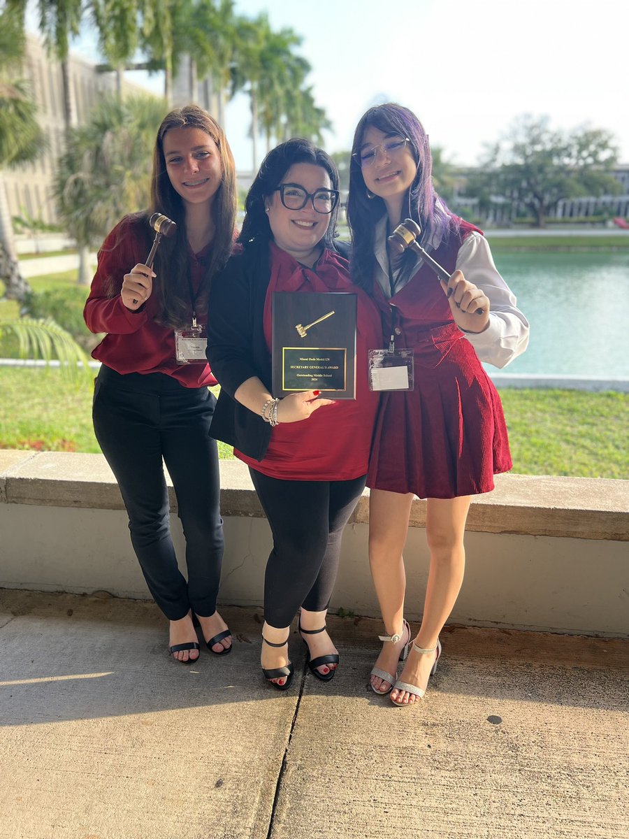 You’re looking at the Secretary General’s Award winners for best overall school at MDMUN 2024! We did it @MiamiLakesK8 and we took home awards in EVERY committee including Best Delegation in Security Council! 🇺🇳🏆 @MDCPSSocStudies