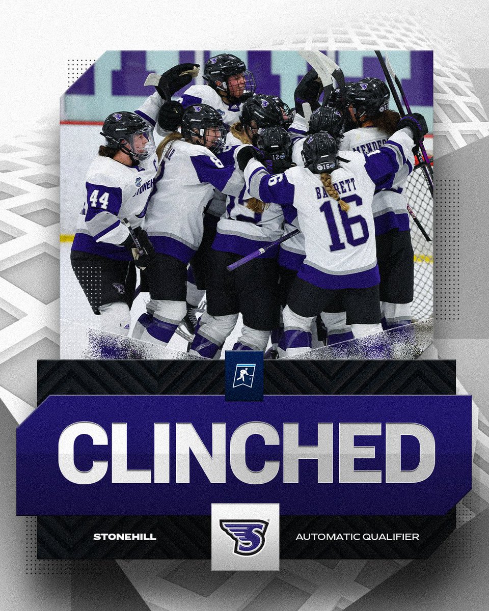 SKYHAWKS TAKE FLIGHT 🟣

<a href="/StonehillWIH/">Stonehill College Women's Ice Hockey</a> has clinched the 2024 NCAA NC Women’s Ice Hockey Tournament for the first time in program history after winning the <a href="/NEWHAonline/">New England Women's Hockey Alliance</a> Tournament by defeating Franklin Pierce, 3–2. 🏒

#NCAAHockey