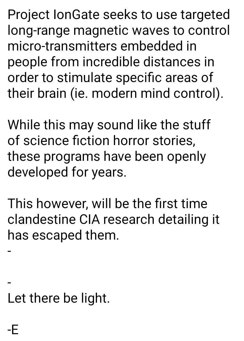 MQuntainFQxx's tweet photo. Use #ProjectIonGate on X to spread the information.
-
It will catch organically.
Be the news.
Deliver a blow to your enemies designs.
The sword was provided,
swing it.
-E https://t.co/Z9rkwH7T38