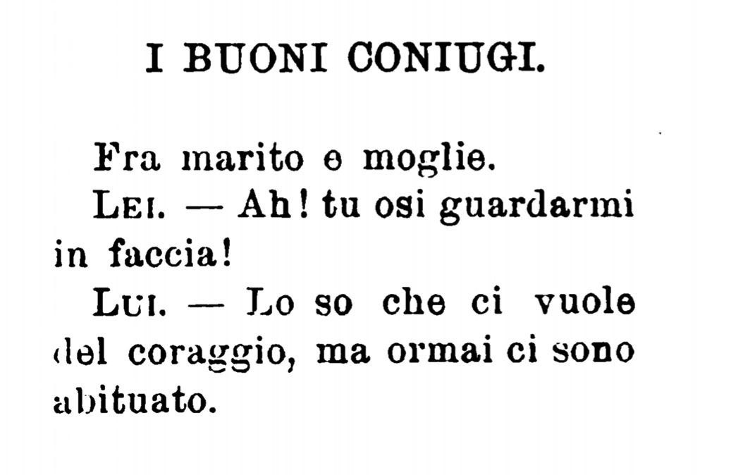 Battuta ottocentesca tratta dalla rivista 'Il Mondo Umoristico' del 1897 - 1898