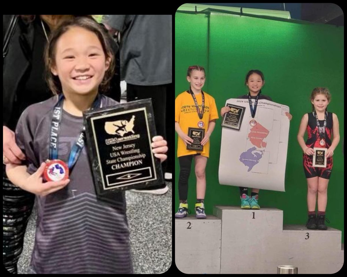 Congratulations to @belleville_ps 3rd grader Luci Hanna Tiankee who took 1st Place at the New Jersey USA Wrestling State Championships... @belleville_bucs @belleville_ps @S7_Belleville @USAWRESTLINGNJ