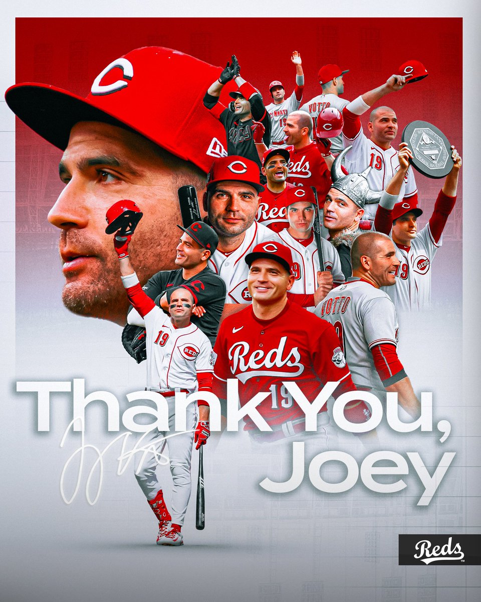 Cincinnati Reds (@reds) on Twitter photo One of Cincinnati's most beloved stars on the diamond and in the community.
Thank you, <a href="/JoeyVotto/">Joey Votto</a>, for your 21 years with the Reds organization, 17 big league seasons and the everlasting impact youโve made on Reds Country. One of Cincinnati's most beloved stars on the diamond and in the community.
Thank you, <a href="/JoeyVotto/">Joey Votto</a>, for your 21 years with the Reds organization, 17 big league seasons and the everlasting impact youโve made on Reds Country.