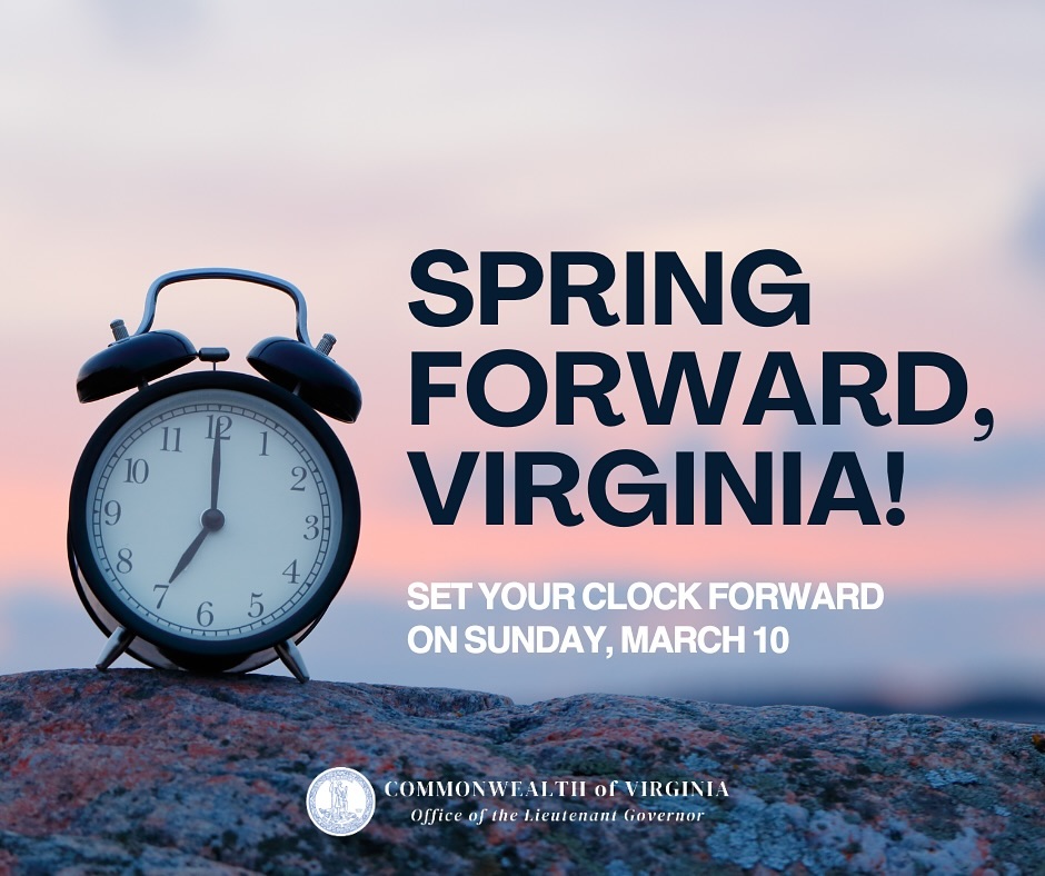 vabgop's tweet photo. Don't forget to set your clocks forward for Daylight Savings Time! https://t.co/PLgg06iHWw