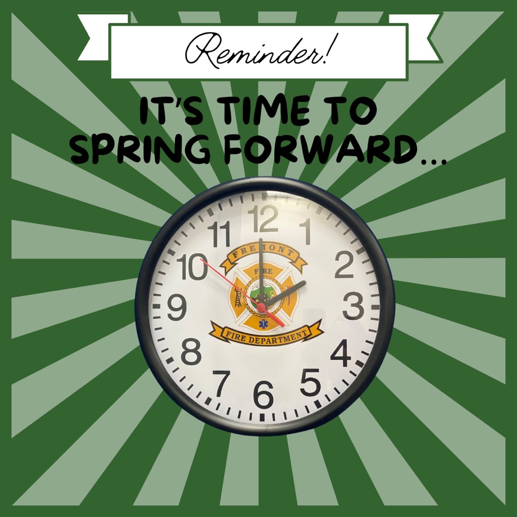 Can you believe it’s already time to Spring Forward on Sunday, March 10th?       A friendly reminder when you set your clocks ahead one hour for Daylight Saving Time, please remember to check and/or test your smoke alarms and carbon monoxide detectors.