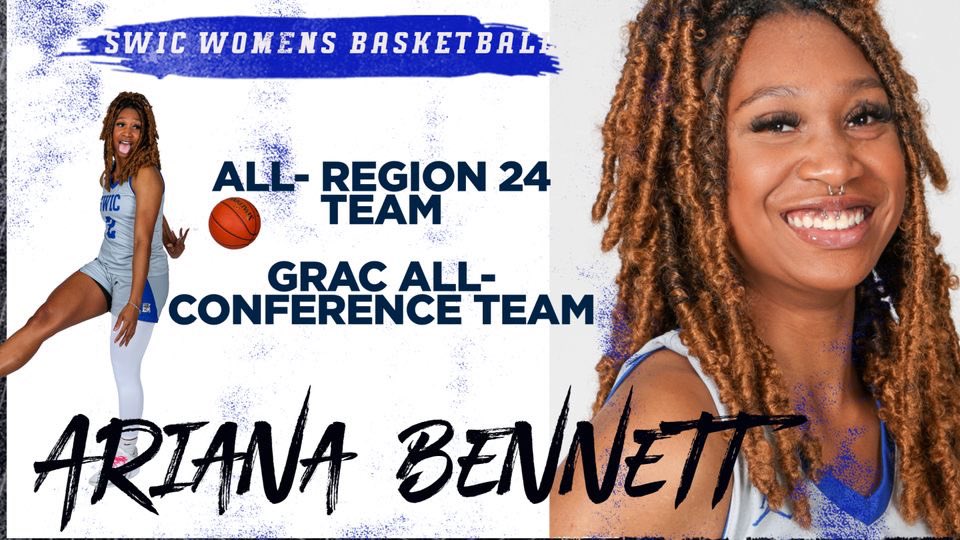 <a href="/SWICWBB/">SWIC WBB (Official Account)</a> would like to congratulate sophomore forward Ariana Bennett for being named 2023-24 All-Conference in the GRAC and to the All-Region team in Region 24. Keep grinding Ari, the best is yet to come! 4 year coaches don’t miss out on this double-double machine! 💙💨🏀💯🔥