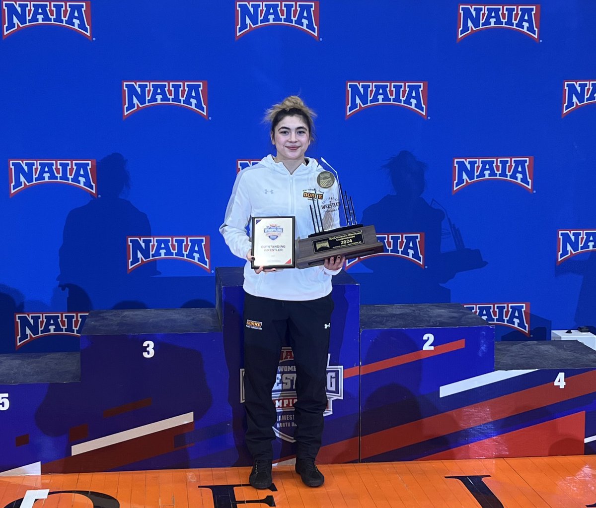 Oh, hey, is that the 2024 NAIA National Women’s Wrestler of the Year AND the Outstanding Wrestler of the Tournament?

Why yes it is! Congrats Cristelle!! #DoaneWWR