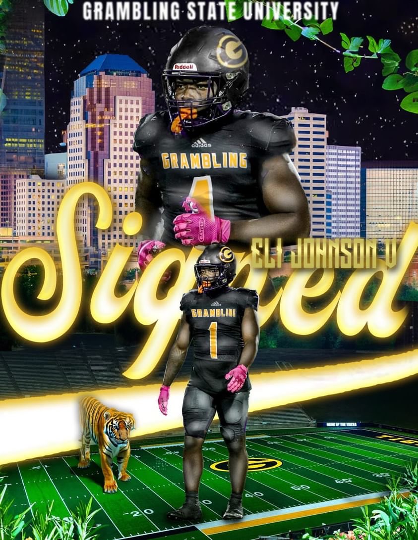 Eli  Johnson V (RB) Hammond High School LA signed with Grambling State University