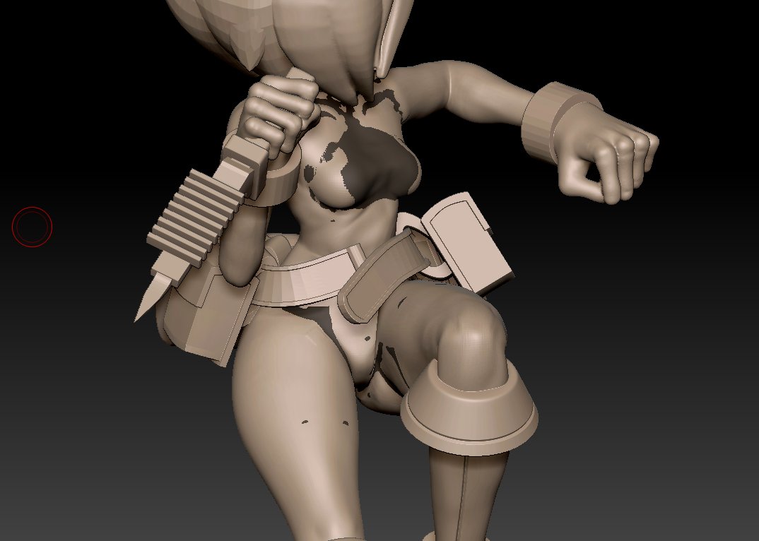 Zbrushの教本あと細かいディテールってとこまでできたから、ひとまず練習はここまでにして作りたいものの作業に移っちゃおうかな～ 