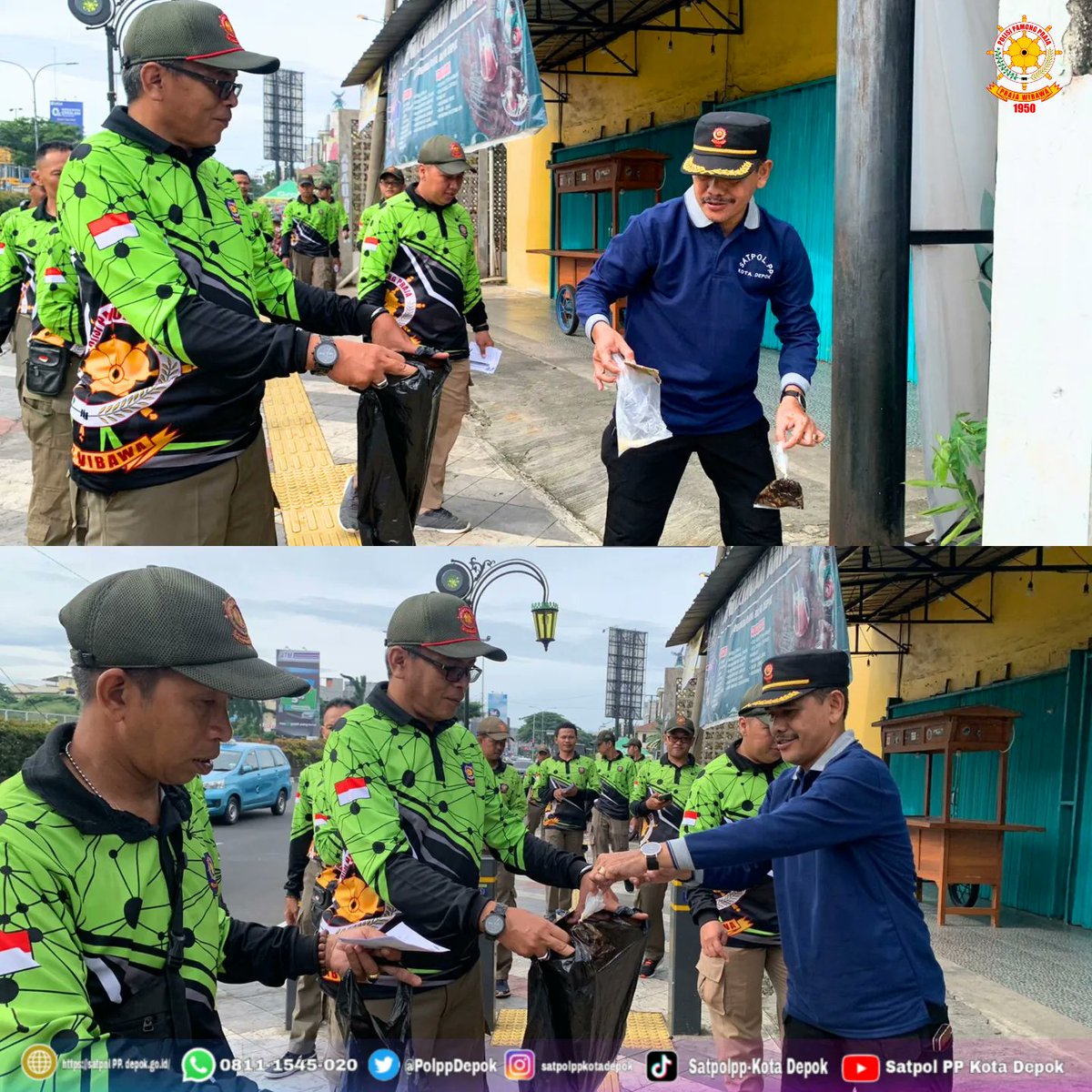 Jum'at, 8 Maret 2024.
Satpol PP Kota Depok mengadakan Bhakti Praja "Nyusur Jalan Margonda" 
Kegiatan yang digelar sebagai rangkaian peringatan HUT Satpol PP Ke-74 &amp; HUT Satlinmas Ke-62 Tingkat Kota Depok tahun 2024 ini, menempuh jarak 4,8 KM rute Balaikota Depok-Tugu Elang Salak.