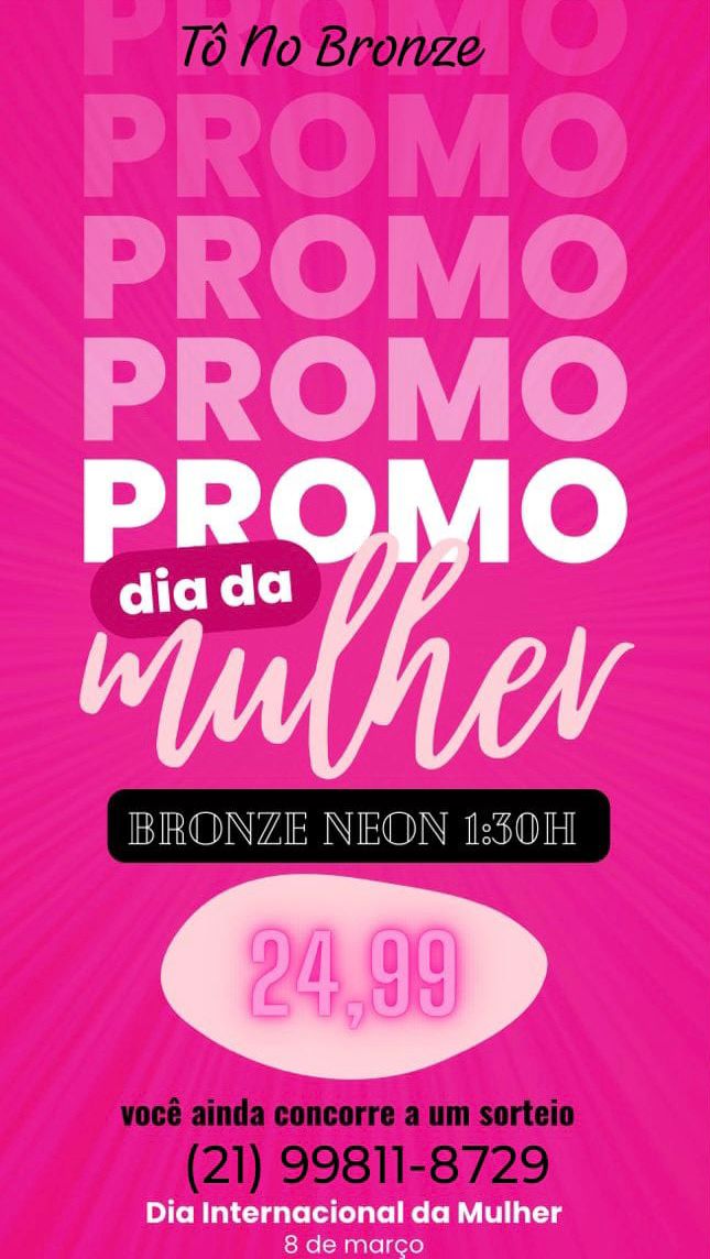 Amanhã é o nosso último dia de promoção da semana da mulher, poucos horários disponíveis.