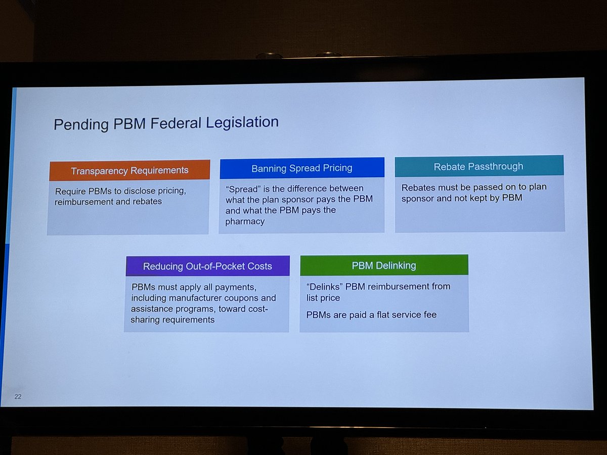 Raise your 🙋‍♀️if you understand PBMs?? huge contributor to the financial burdens our pts face with zero transparency or accountability. thanks Dr. @CPuronen for highlighting upcoming legislation to watch in this area @aboutKP cancer care symposium #financialtoxicity