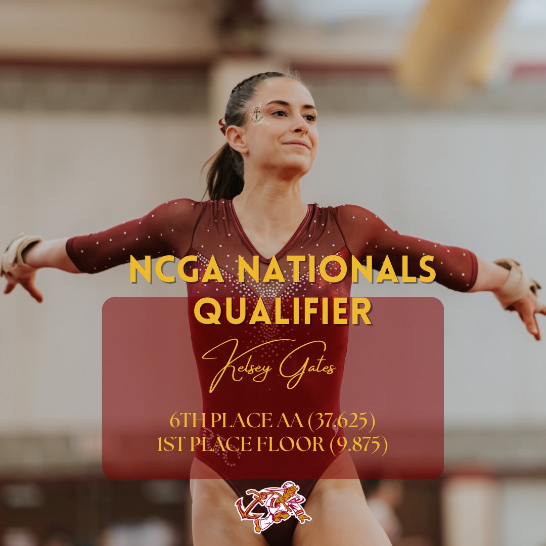 RICGYM's tweet photo. The Anchorwomen are leaving Ithaca with a 3rd place finish, 3 more records, 3 NCGA National Qualifiers &amp; the 2024 NCGA East Gymnast of the Year⚓️ https://t.co/X9tv0G5P8i