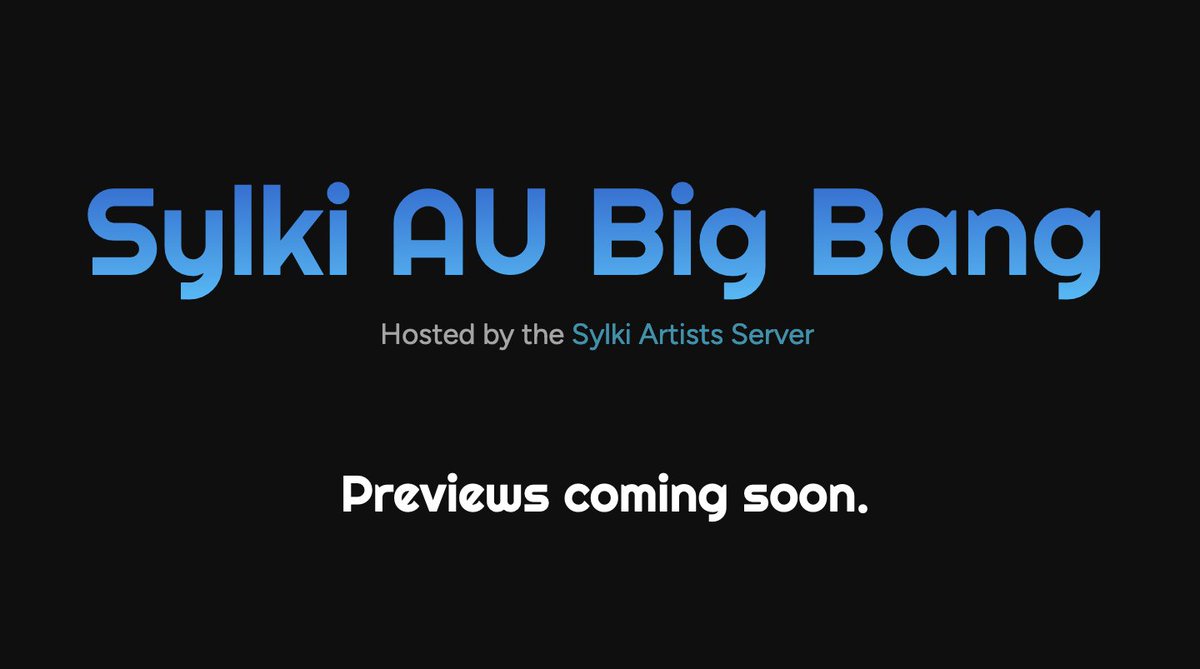 We're excited to announce the Sylki AU Big Bang, a project months in the making 💚

Synopses will be coming soon, to be posted by the writers of each work.

Keep an eye on the #sylkiAUbigbang tag for updates!

sylkiaubb.carrd.co