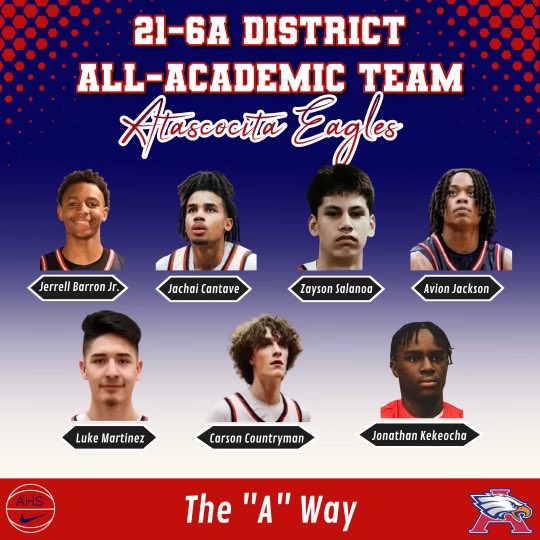 AtascocitaBasketball (@ahs_eagle_bball) on Twitter photo Congrats to The Atascocita Basketball players who made the 21-6a All Academic Team
<a href="/HumbleISD_AHS/">The Atascocita HS</a> <a href="/HumbleISD_Ath/">Humble ISD Athletics</a> Congrats to The Atascocita Basketball players who made the 21-6a All Academic Team
<a href="/HumbleISD_AHS/">The Atascocita HS</a> <a href="/HumbleISD_Ath/">Humble ISD Athletics</a>