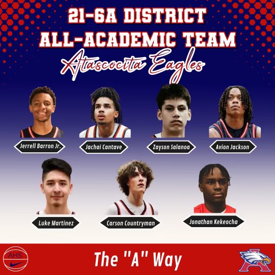 Congrats to The Atascocita Basketball players who made the 21-6a All Academic Team @HumbleISD_AHS @HumbleISD_Ath