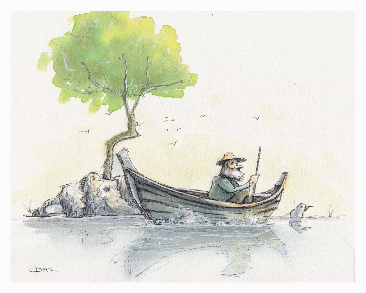donoghmclaverty's tweet photo. Wee boatman #sketch #watercolour https://t.co/RDn5LxBJ8I