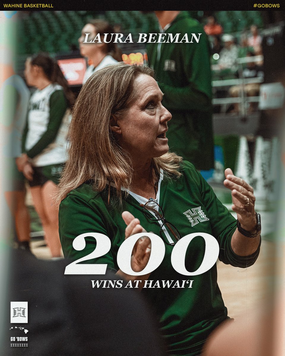 HawaiiWBB's tweet photo. Make it 2⃣0⃣0⃣ wins at UH!

Congratulations Coach Beeman!!

#GoBows #SISTAHHOOD https://t.co/XBx09QzZdd