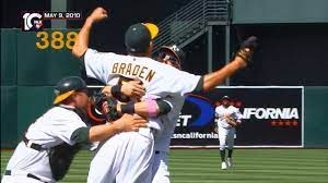 StatementGames's tweet image. It happened on 5.9.2010 #oaklandathletics P #MLB Dallas Braden becomes 19th pitcher to throw a perfect game (4-0 vs #tampabayrays)

#MLBFunFacts History &amp;amp; Nostalgia