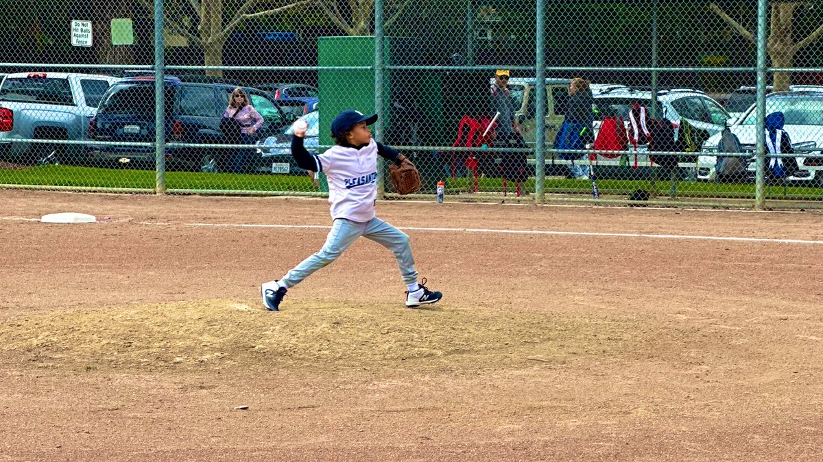 My pitcher 1st 3 innings pitching this season 7 strikeouts! Gave up 1. Junior