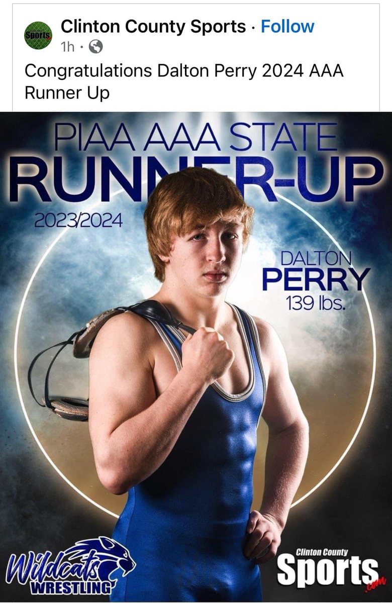 What a top dawg!  Congratulations Dalton Perry! PIAA AAA 139 - 2nd place in a match of two hammers!!! Well done!!
