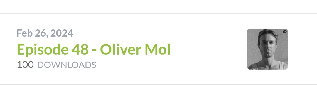 Conversation with <a href="/Oliver_Mol/">Oliver Mol</a> hit 100 downloads. Check out this incredibly fun talk if you haven't then pick up Oliver's book Train Lord cause that shit's a banger.

open.spotify.com/episode/5hqDLc…