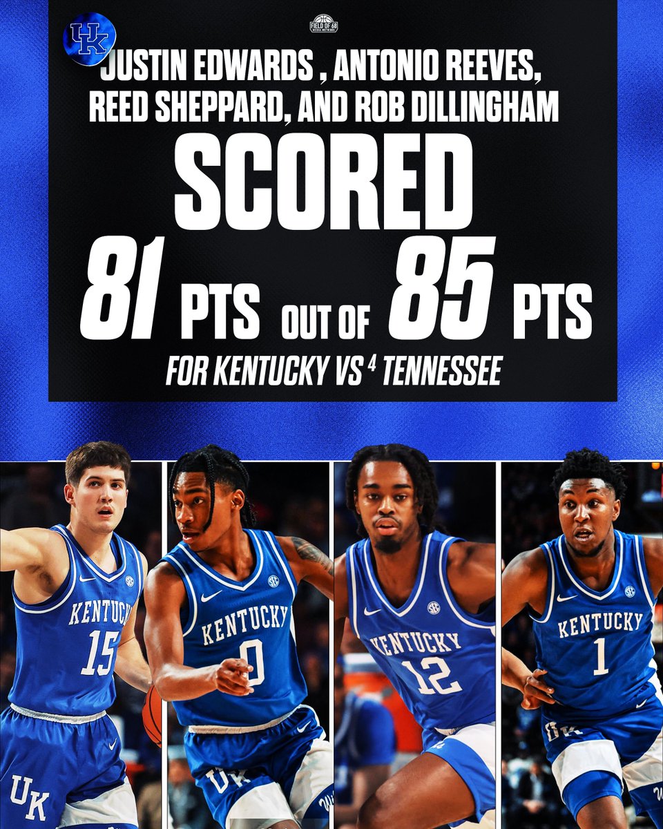 Justin Edwards, Antonio Reeves, Reed Sheppard and Rob Dillingham carried the Wildcats to a BIG TIME W😳🔥 Kentucky's five big men shot 0-5 from the floor and 0-0 from the line. Zero points.