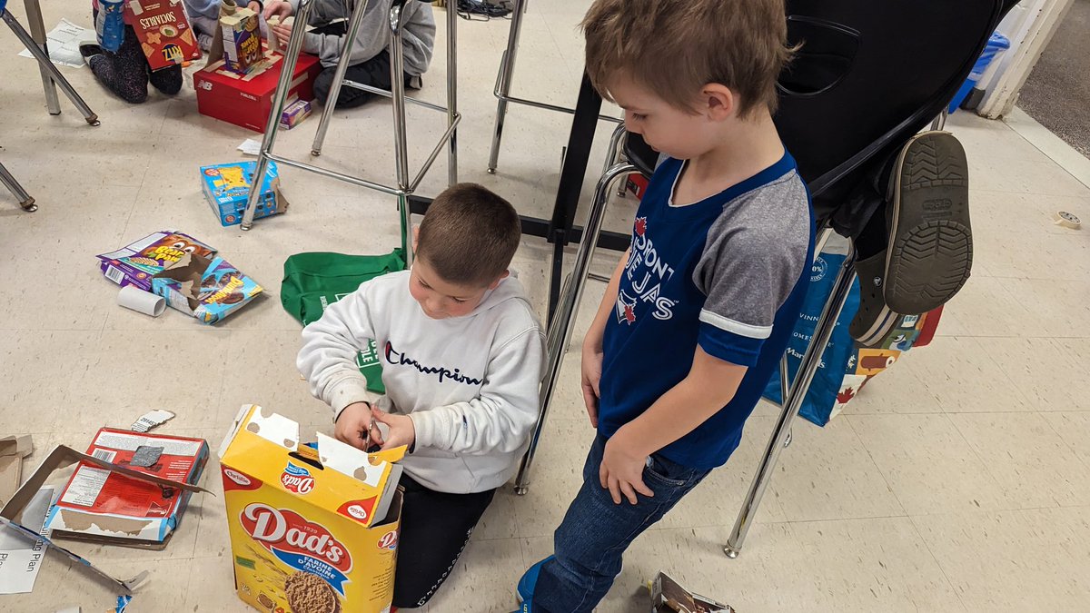 We helped our Kindergarten Buddies construct some traps!