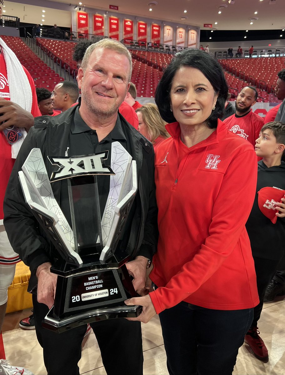 UHpres's tweet photo. Big 12 Champions… no sharing! Thanks to the team and special thanks to these seniors. @TilmanJFertitta @UHCougarMBK https://t.co/pGt01UP7m7