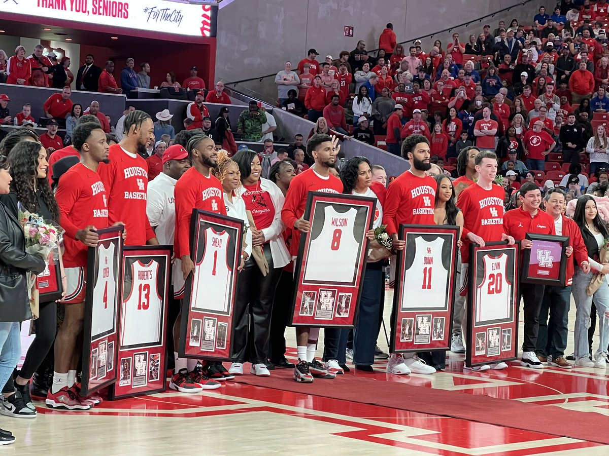 UHpres's tweet photo. Big 12 Champions… no sharing! Thanks to the team and special thanks to these seniors. @TilmanJFertitta @UHCougarMBK https://t.co/pGt01UP7m7
