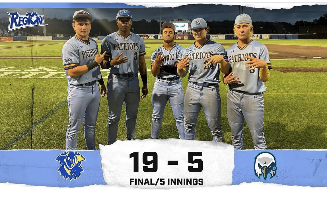 Pats grab game one over Wake Tech! 

Back in action tomorrow afternoon for a doubleheader beginning at 12 PM!

#PHamily