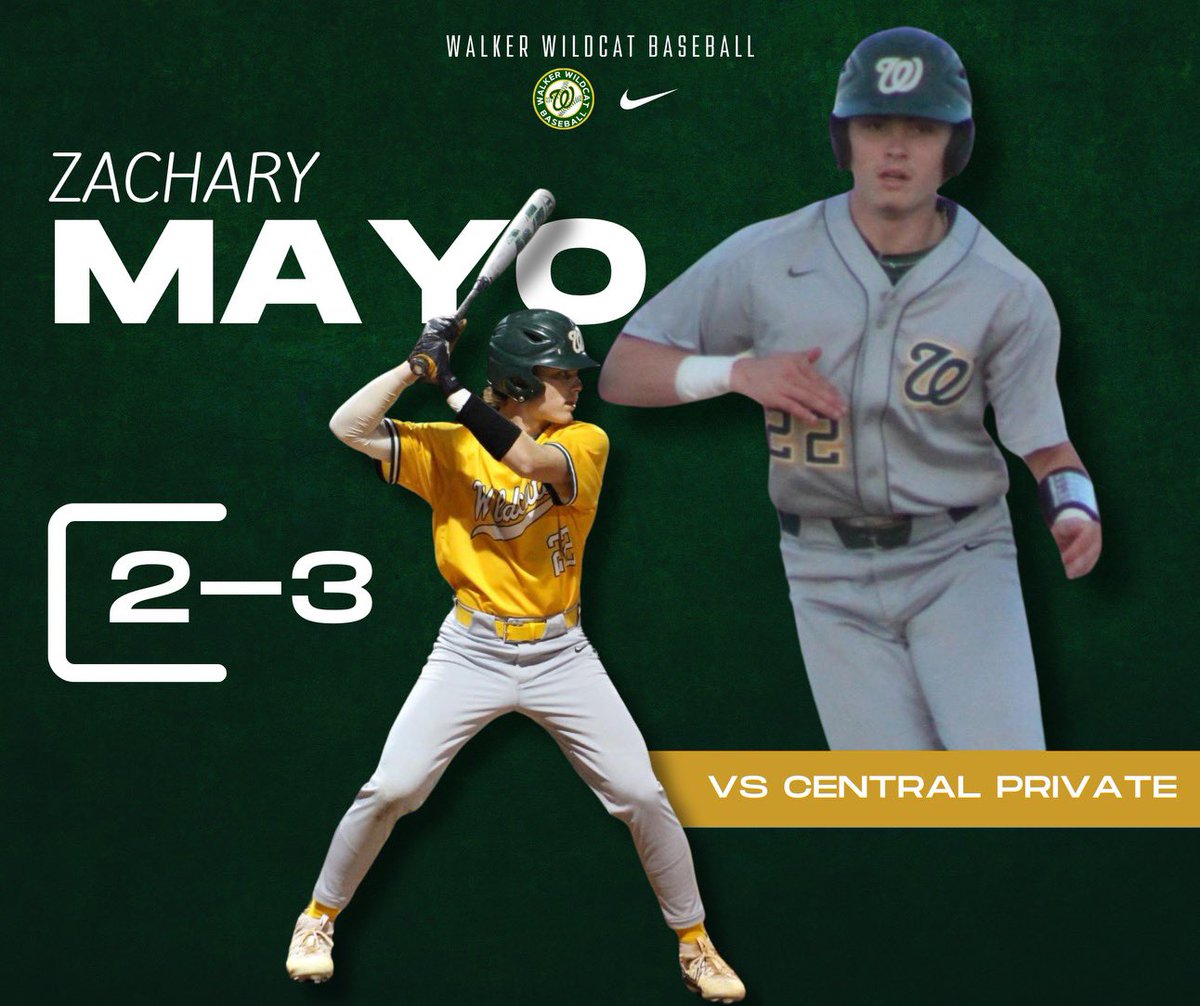 WalkerBaseball's tweet photo. Braylen Montgomery, Zachary Mayo, Carson Ray, and Karter Hebert led the offense in Game 2.

Montgomery and Mayo picked up 2 more hits each, including a double and a run, Ray added a double and a pair of RBIs, and Hebert went 1-3 with a walk and 2 runs scored.

#GeauxWildcats https://t.co/eMHuzGZ1Dq