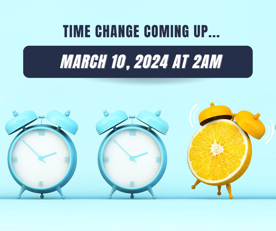 JeffKolp's tweet photo. Don't forget to set your clocks forward tonight for Daylight Savings Time! Get ready for longer days and more sunshine. ☀️🕰

#DaylightSavings #DaylightSavingsTime #SpringForward https://t.co/f5OSISc4k0